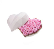 [Pre-Order] White Luxury Heart Shaped Preserved Rose Box - Pink Rose - Unreal Florist US