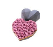 Gray Luxury Heart Shaped Preserved Rose Box - Unreal Florist US