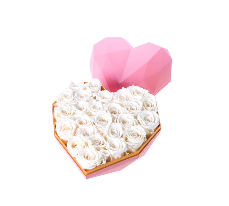 Pink Luxury Heart Shaped Preserved Rose Box - Unreal Florist US