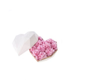 [Pre-Order] White Luxury Heart Shaped Preserved Flower Box - Pink Carnation - Unreal Florist US