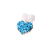 [Pre-Order] White Luxury Heart Shaped Preserved Flower Box - Blue Carnation - Unreal Florist US