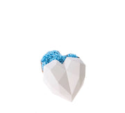 [Pre-Order] White Luxury Heart Shaped Preserved Flower Box - Blue Carnation - Unreal Florist US